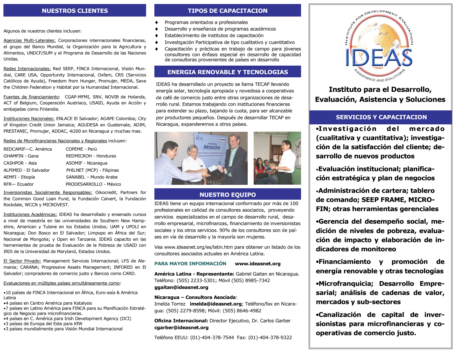 IDEAS Brochur servicios ESP